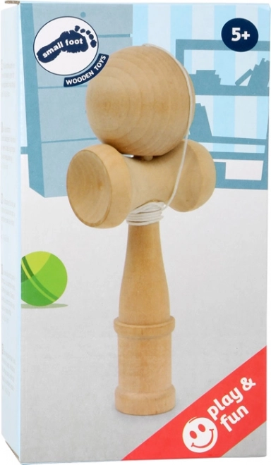 Mala nožna otroška lesena igra Kendama naravna