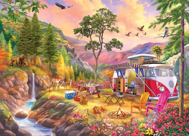 EUROGRAPHICS sestavljanka z motivom VW Bus c raj za tabornicke 1000 kosov