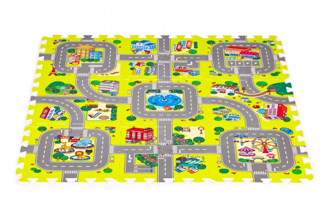 Pena igralna podloga mesto – 9 kosov 90,5 × 90,5 cm IPLAY
