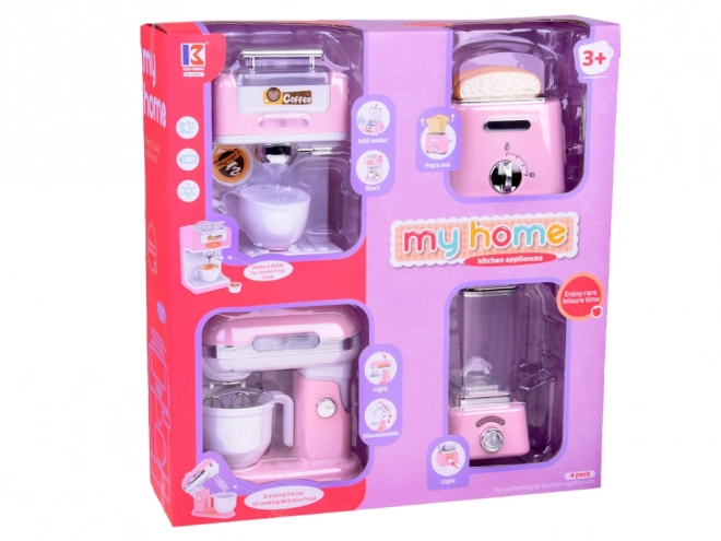 Set malih gospodinjskih aparatov za igranje mešalec toaster aparat za kavo ZA5204