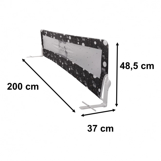 Zaščitna ograja za posteljo 200 cm črna