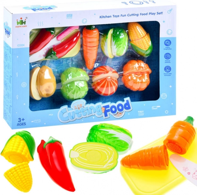 Set sadja za rezanje z desko in nožem za otroke – Zelenjava
