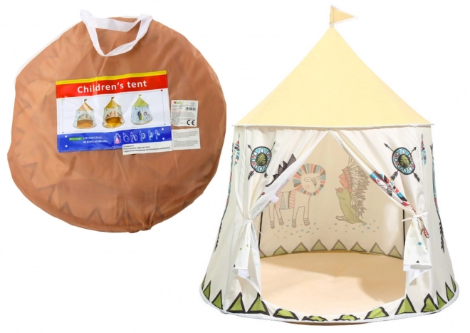Indijski šotor za otroke Beige 125 cm