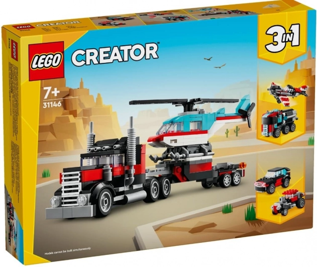 Creator 3v1 – tovorno vozilo s ploščadom in helikopterjem