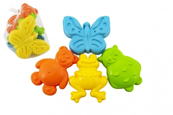 Oblike za bábovičky na pesek plastika živali 4 kosi v mreži 12x10x8cm 12m+