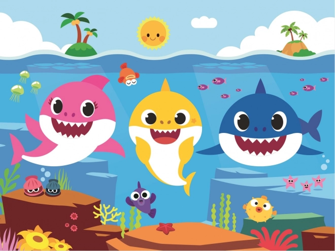Puzzle Podvodni svet morskih psov/Baby Shark 27x20cm 30 delov v škatli 21x14x4cm