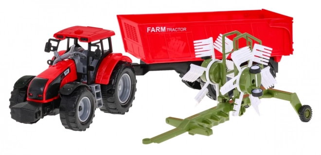 Traktor za nakladanje sena z nakladalnikom za otroke 3+ Premični deli + Trenja pogona