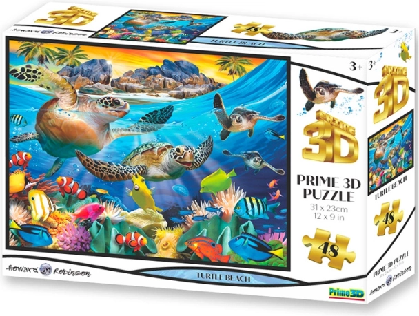 PRIME 3D sestavljanka Želvja plaža 3D 48 koščkov