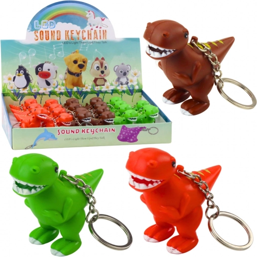 Obesek za ključe dinozaver z LED svetlobo in zvokom