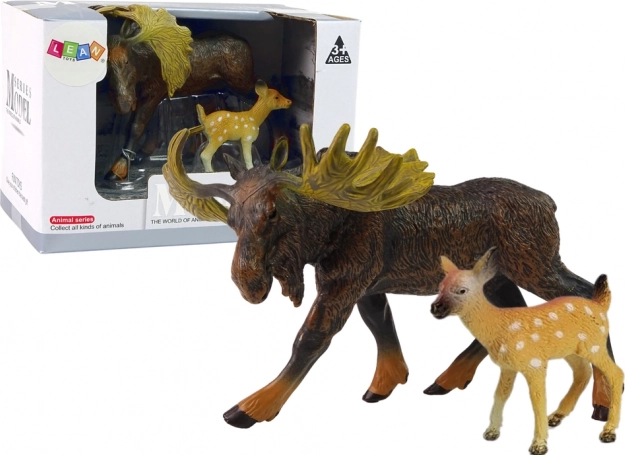 Set figur – los in mladi srniček – živali iz gozda