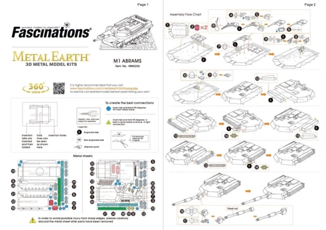 3D puzzle tank M1 Abrams od Metal Earth