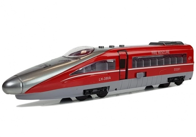 Rdeči vlak Pendolino z vlečnim mehanizmom z zvokom in lučmi