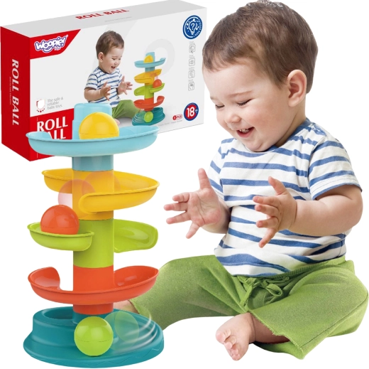 Woopie Otroški Kroglični Tobogan Set Spirala + 3 Kroglice