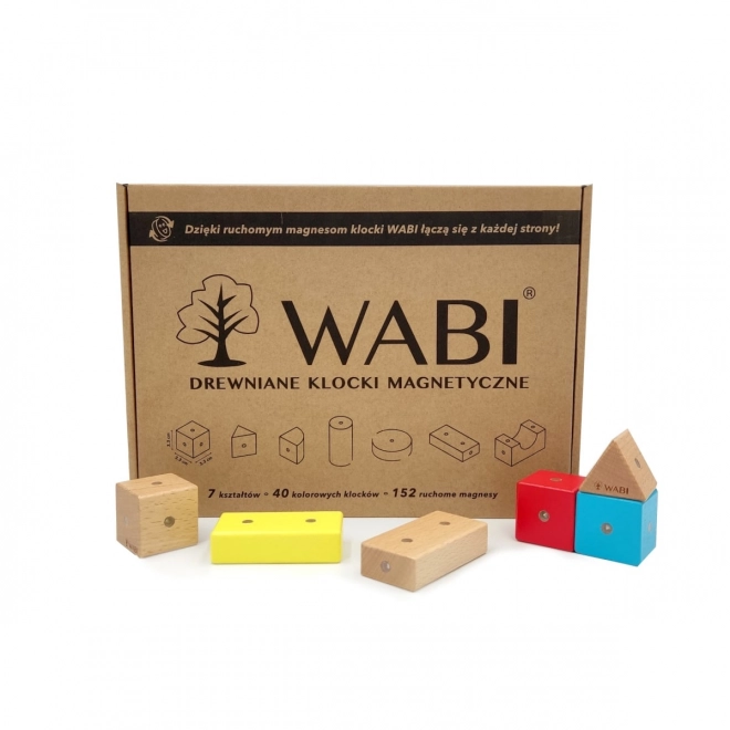 Lesene magnetne kocke WABI 40 delov