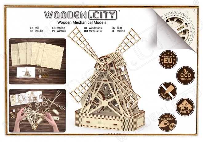WOODEN CITY 3D sestavljanka Mlin 222 delov