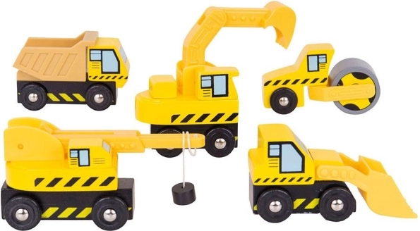 Bigjigs Rail gradbeni stroji – set za lesene vlakce