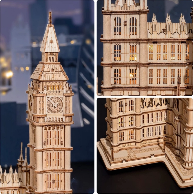 RoboTime leseni 3D puzzle ura stolp Big Ben sveti
