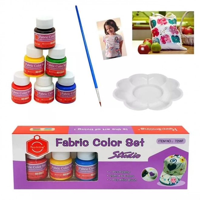 Set barv za tekstil 6 barv z dodatki