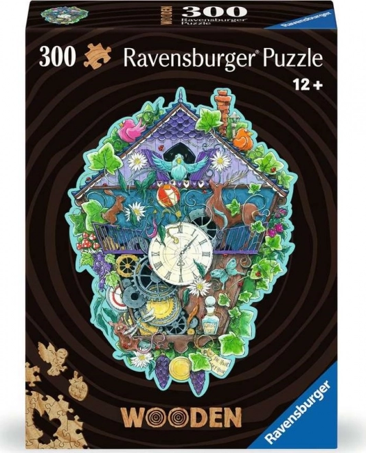 Lesena obrisna sestavljanka kukavičja ura 300 koščkov Ravensburger