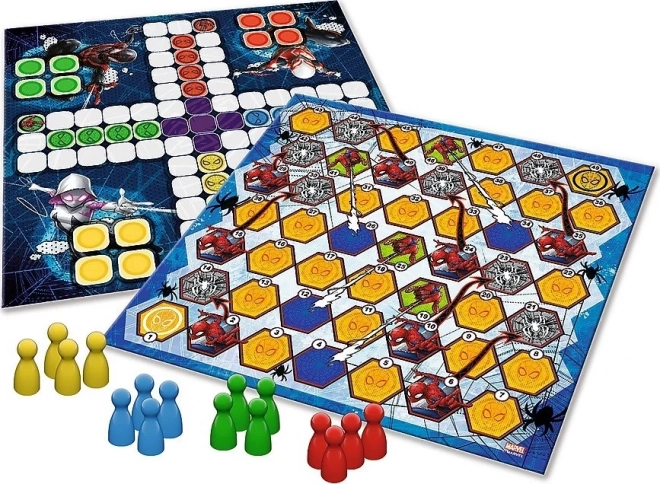Nabor iger 2v1 Človek, ne jezi se, Kače in lestve Spider-Man v škatli 25x25x5,5cm