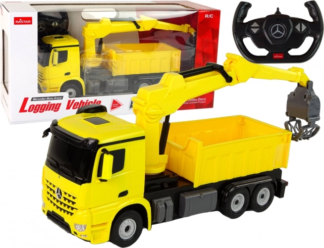 RC tovorno vozilo z prijemalom MERCEDES-BENZ Arocs Rastar – rumeno