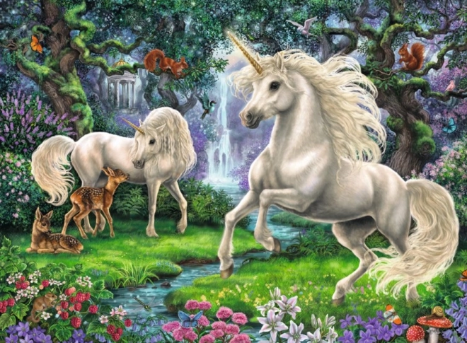 Ravensburger otroški puzzle Skrivnostni samorogi 200 kosov