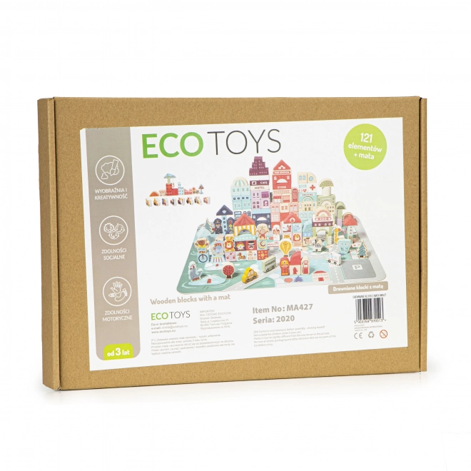 ECOTOYS Lesene kocke Mesto
