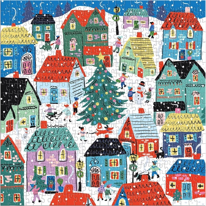 Kvadrataste puzzle Božič na vasi 500 kosov