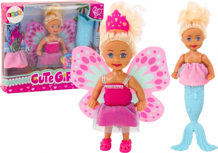 Mini punčka 2v1 morska deklica Fairy Tail Wings
