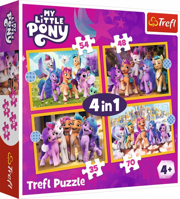 TREFL Sestavljanka My Little Pony: Spoznajte ponije 4v1 (35,48,54,70 kosov)