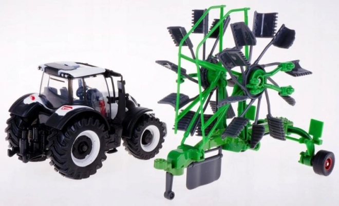 Bburago Farma 10cm Traktor s Priklopnikom - Valtra N174 - Prekucni Priklopnik