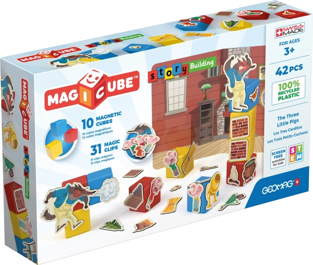 Geomag Magicube Tri mala prašička – magnetne kocke in sponke