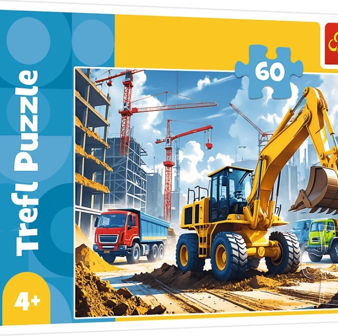 Sestavljanka Traktor z bagralnikom 60 kosov