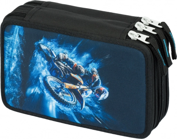 Šolski tridelni peresnik z motivom motokrosa Baagl