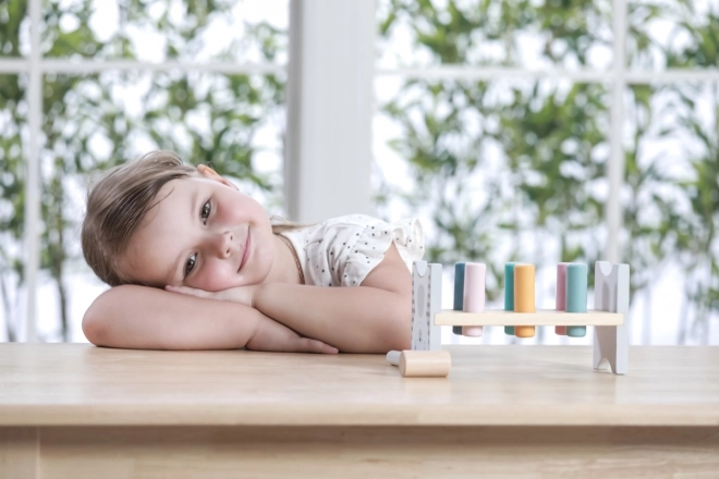 VIGA PolarB Lesena klopica s kladivcem – Montessori igrača