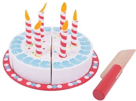 Lesena rojstnodnevna torta za rezanje Bigjigs Toys