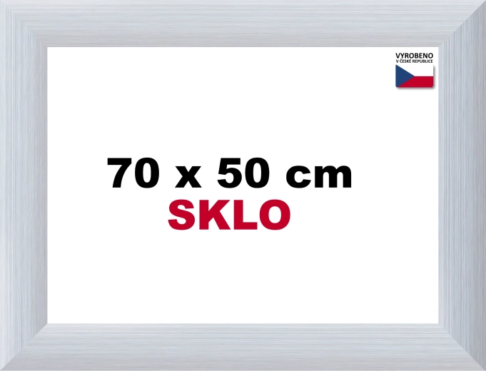 Aluminijast okvir za sestavljanke 70 × 50 cm, srebrn