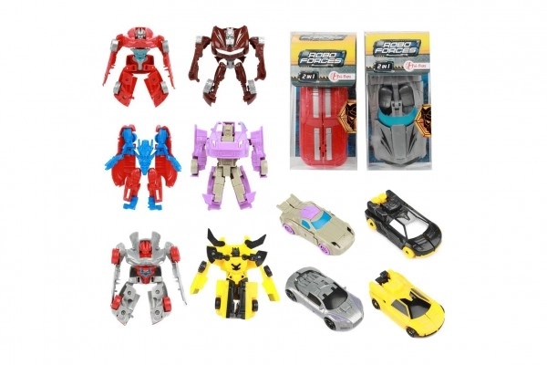 Transformersko vozilo/robot iz plastike 10 cm z barvno mešanico v plastični škatlici 5x10,5cm