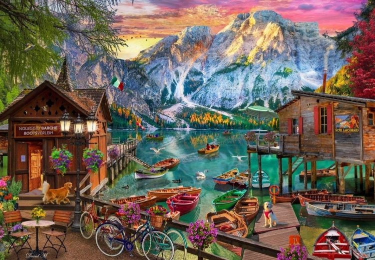 Sestavljanka Jezero Braies, Italija 1000 kosov