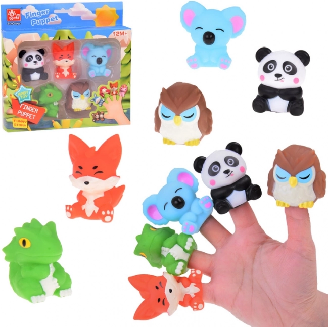 Gumijaste prstne lutke ZOO živali - komplet 5 figuric