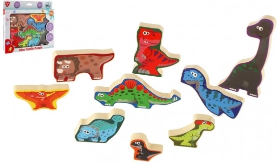 Lesena ploščna vstavljanka s safari živalmi 20 × 14 cm – Dinozavri