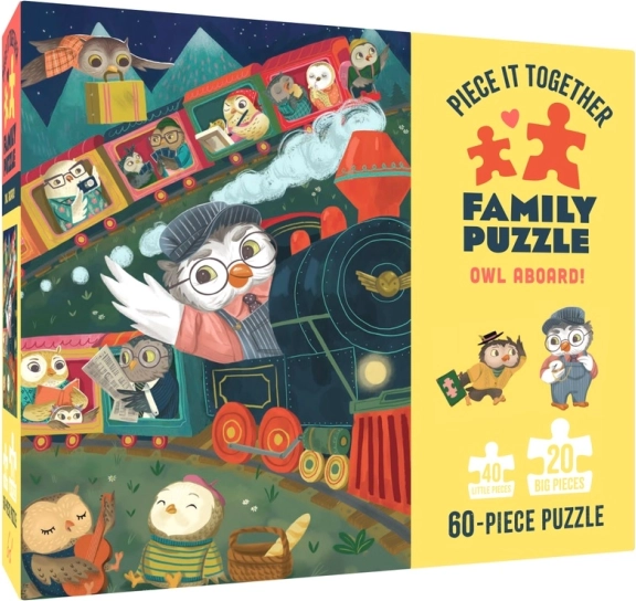 Chronicle Books Puzzle Sove na krovu 60 kosov