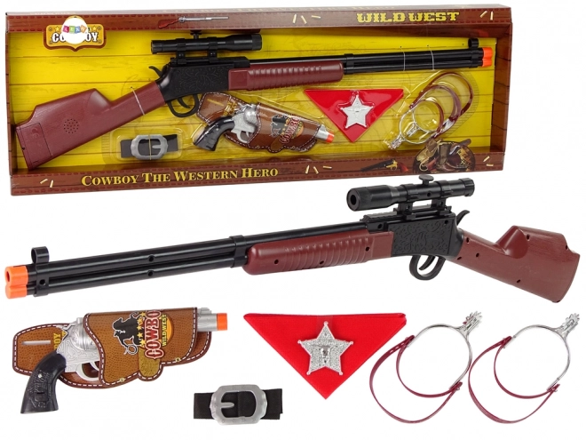 Kavbojski šerifovski komplet Puška Revolver