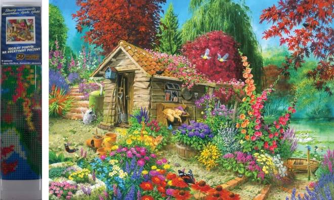 Set za diamantno slikanje - koča na vrtu