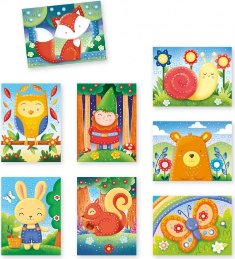 Bogat komplet z gozdnimi motivi