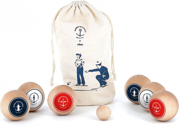 Vilac pétanque Mornarica – leseni komplet za otroke in odrasle