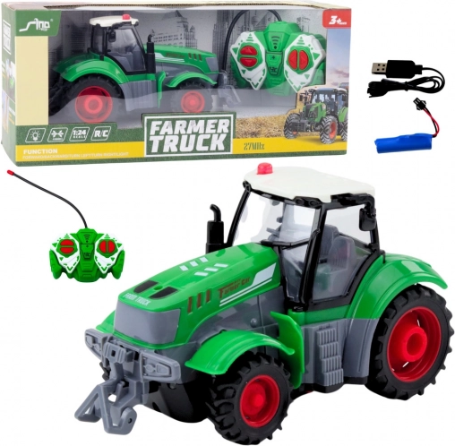 Zeleni daljinsko voden traktor 1:24