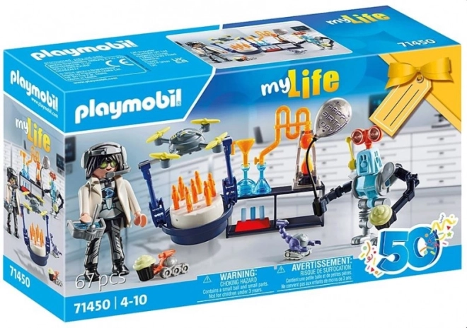 PLAYMOBIL darilni set: znanstvenik z roboti