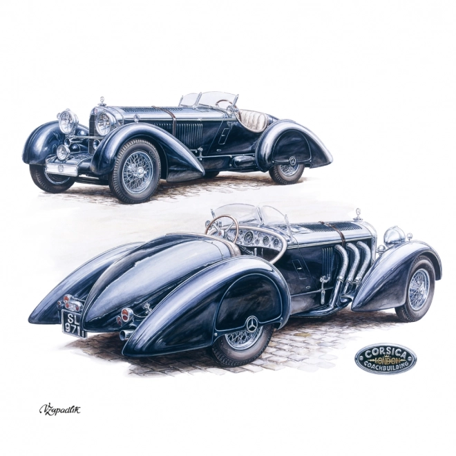 Koledar za zapiske Classic Cars – Václav Zapadlík, 2025, 30 × 30 cm