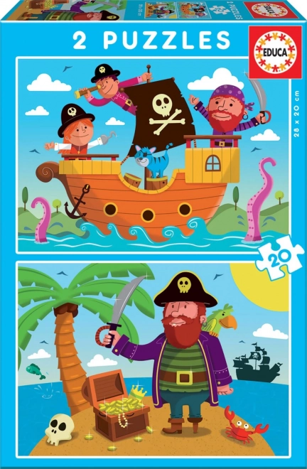 Educa sestavljanka Pirati 2x20 koščkov